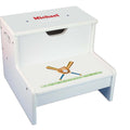 Baseball White Storage Step Stool - MyBambino.com