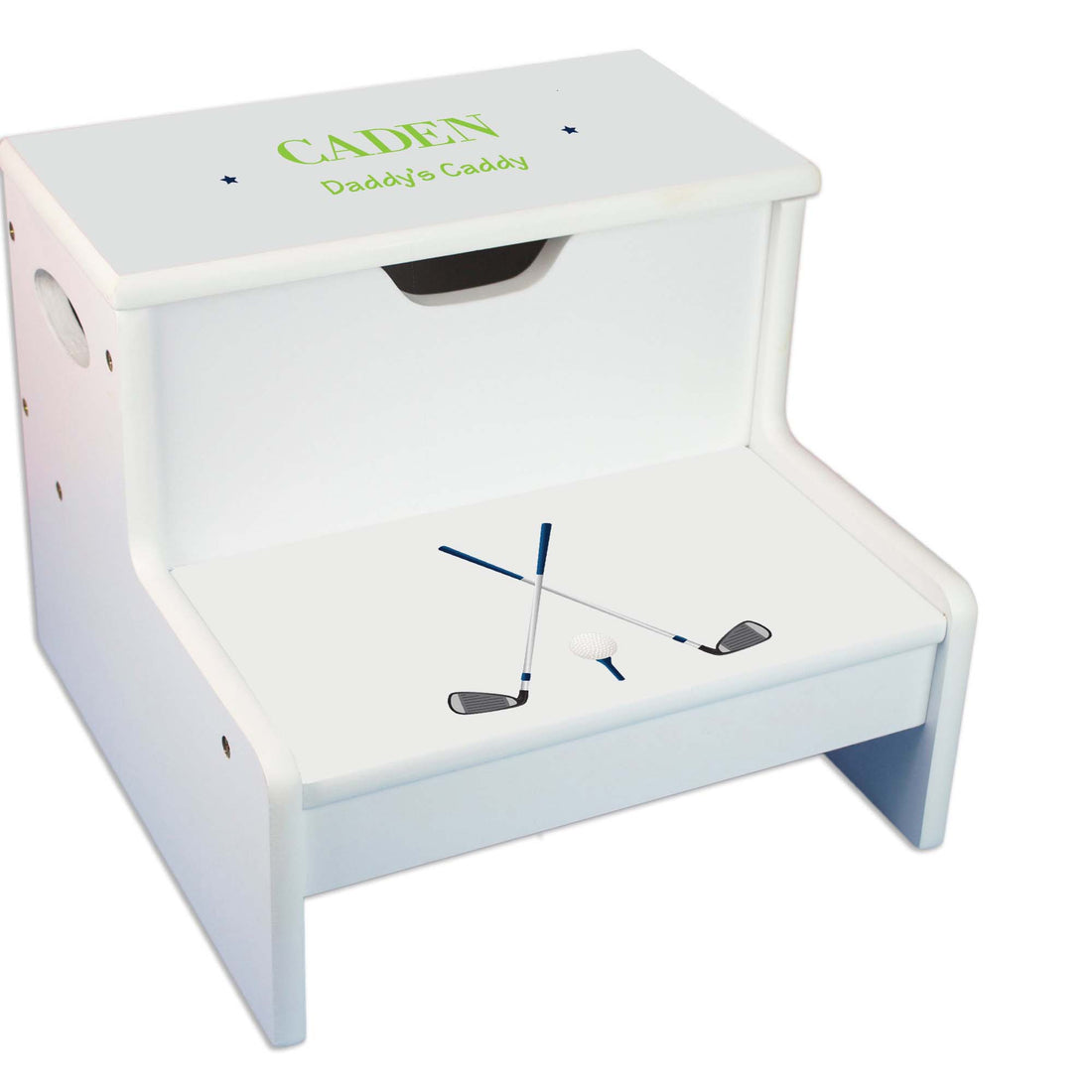 Golf White Storage Step Stool - MyBambino.com