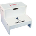 Ice Hockey White Storage Step Stool - MyBambino.com