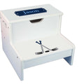 Ice Hockey White Storage Step Stool - MyBambino.com