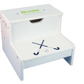 Field Hockey White Storage Step Stool - MyBambino.com