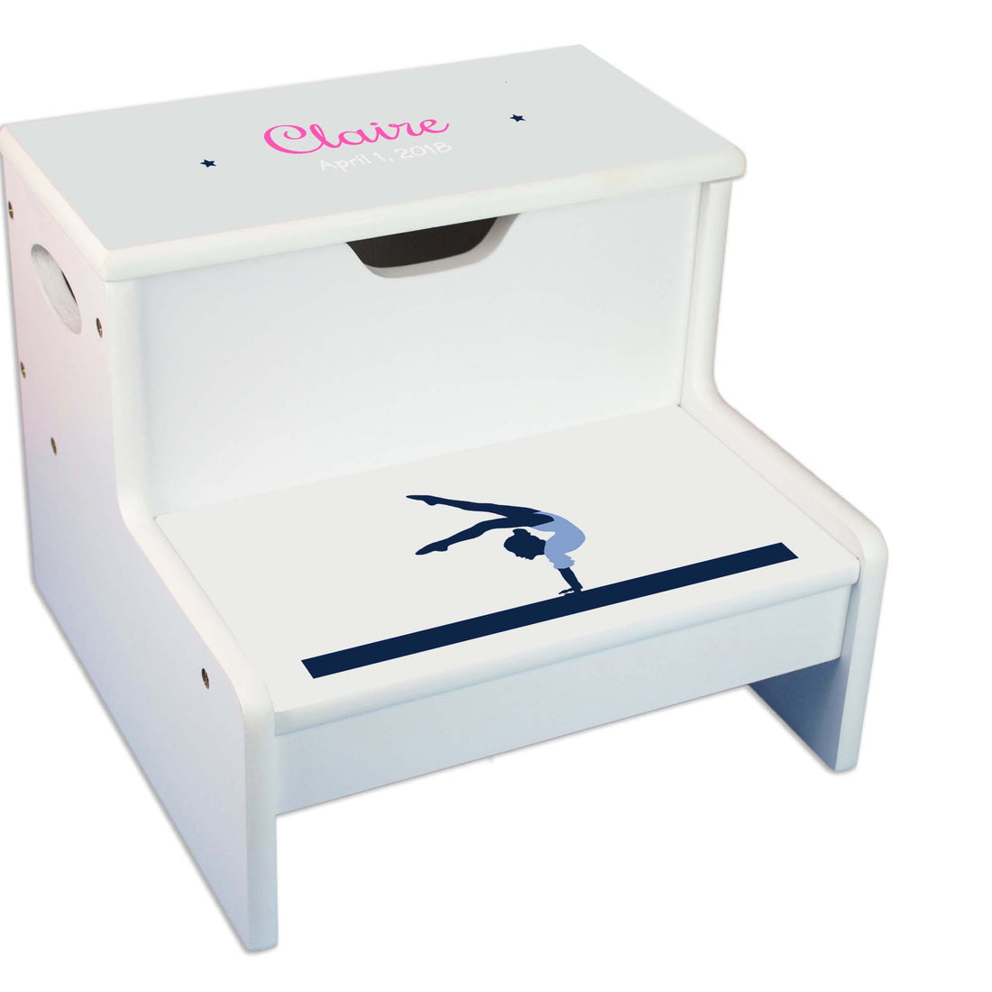 Gymnastics White Storage Step Stool - MyBambino.com