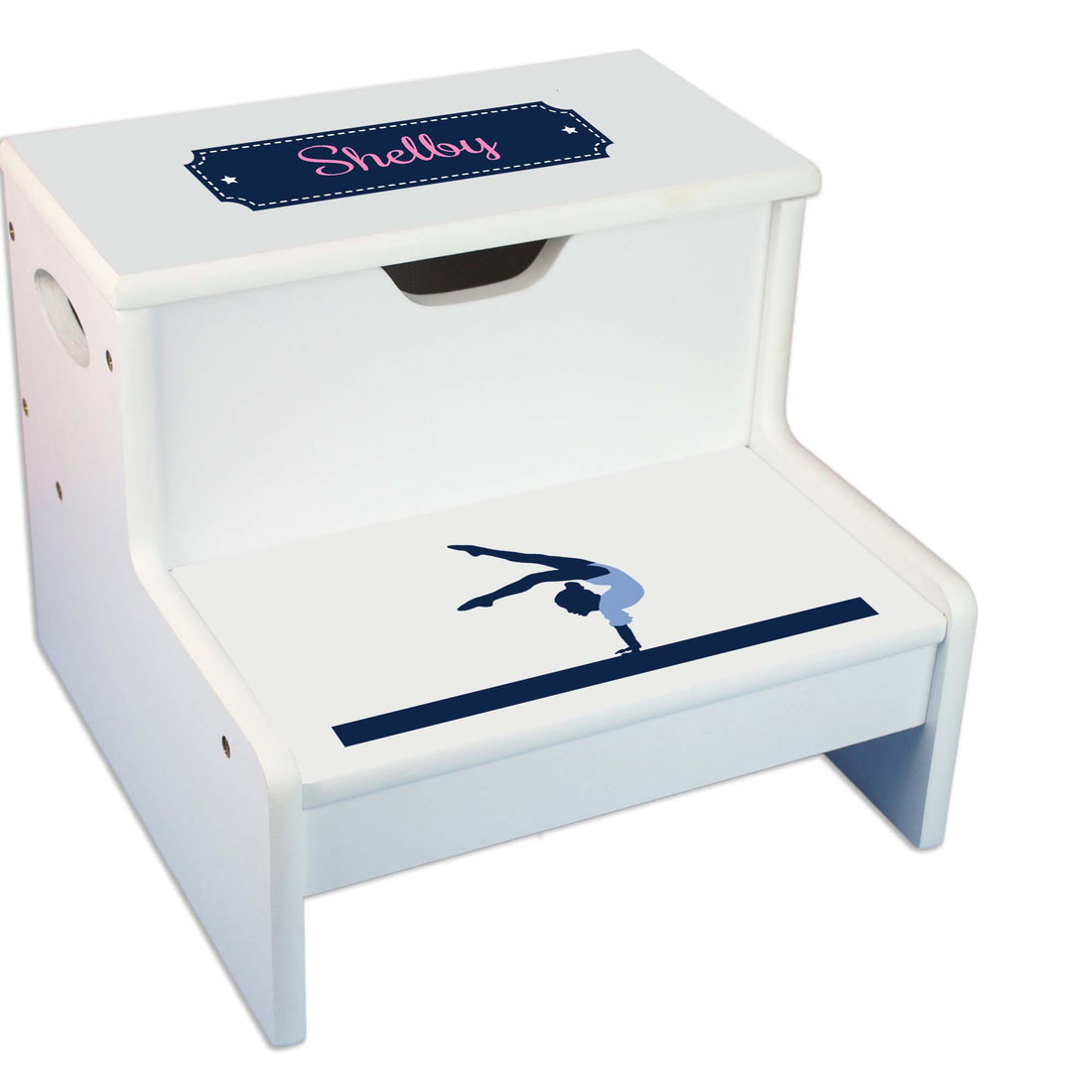 Gymnastics White Storage Step Stool - MyBambino.com