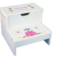 Princess Castle White Storage Step Stool - MyBambino.com