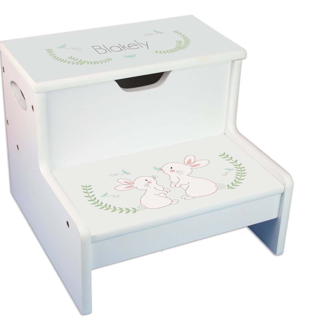 Bunny White Storage Step Stool - MyBambino.com