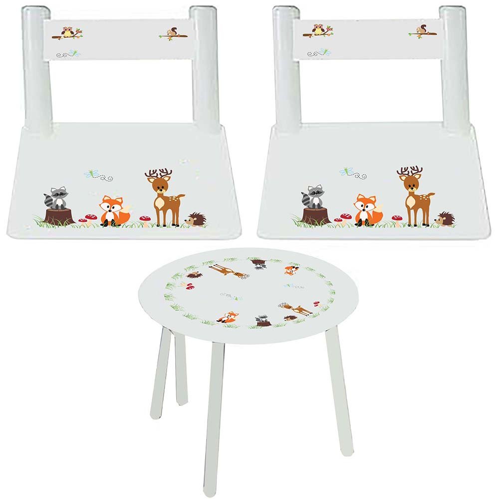 Children's White Table Chair Set - Woodland - MyBambino.com