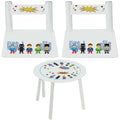 Boy's White Table Chair Set - Superhero - MyBambino.com