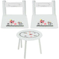Kid's White Table Chair Set - Barnyard Pastel - MyBambino.com