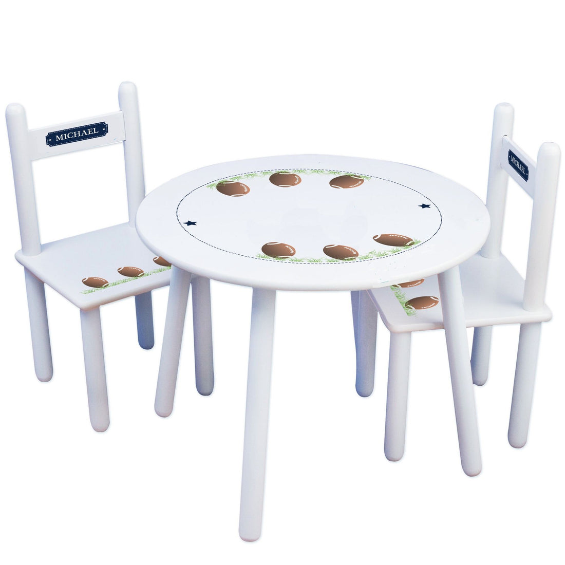 Children's White Table Chair Set - Football - MyBambino.com