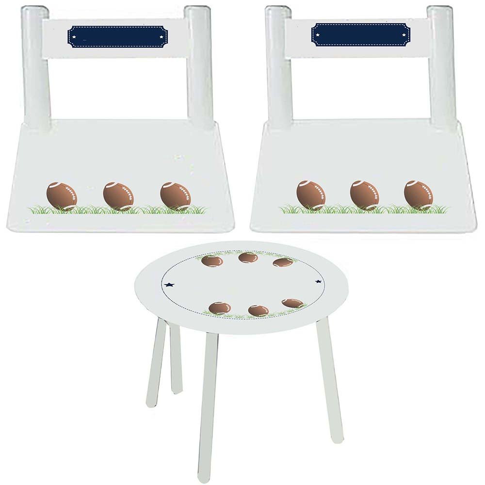 Children's White Table Chair Set - Football - MyBambino.com