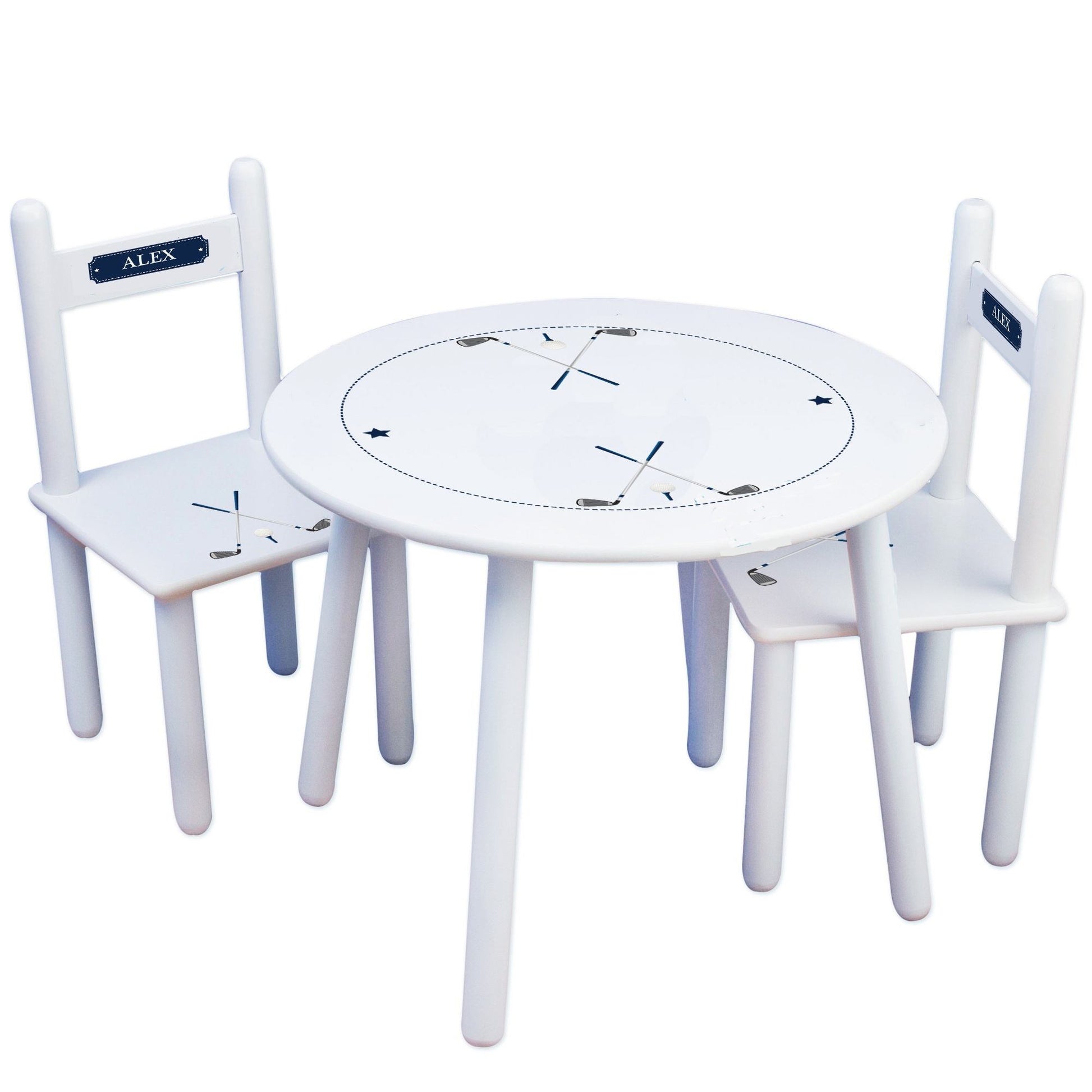 Children's White Table Chair Set - Golf - MyBambino.com