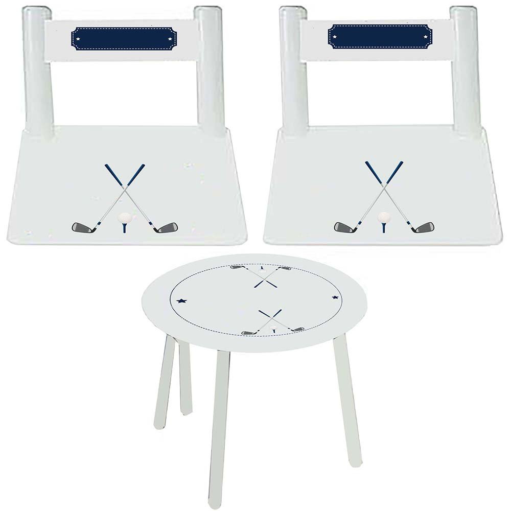 Children's White Table Chair Set - Golf - MyBambino.com