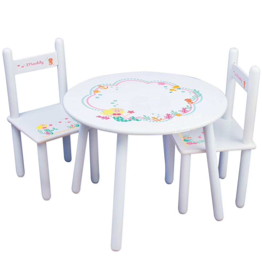 White Table Chair Set - Blonde Mermaid - MyBambino.com