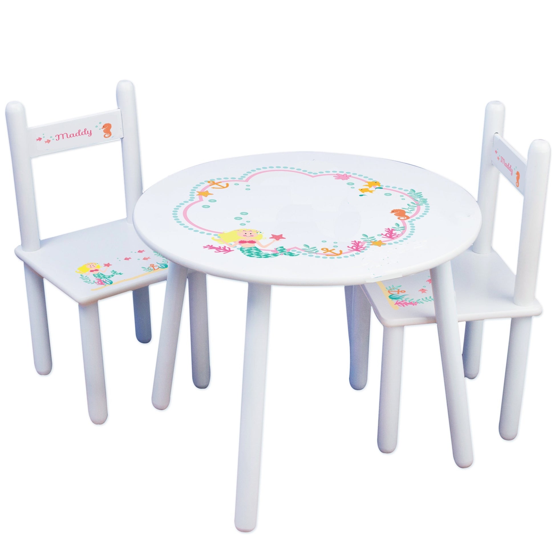 White Table Chair Set - Blonde Mermaid - MyBambino.com