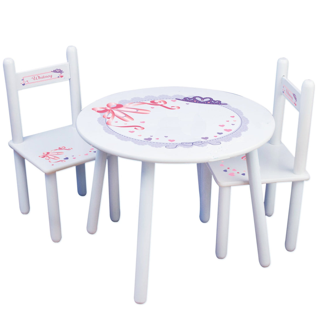 Girl's White Table Chair Set - Ballet - MyBambino.com