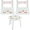 Children's White Table Chair Set - Strawberry - MyBambino.com