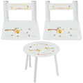 Kid's White Table Chair Set - Honey Bees - MyBambino.com