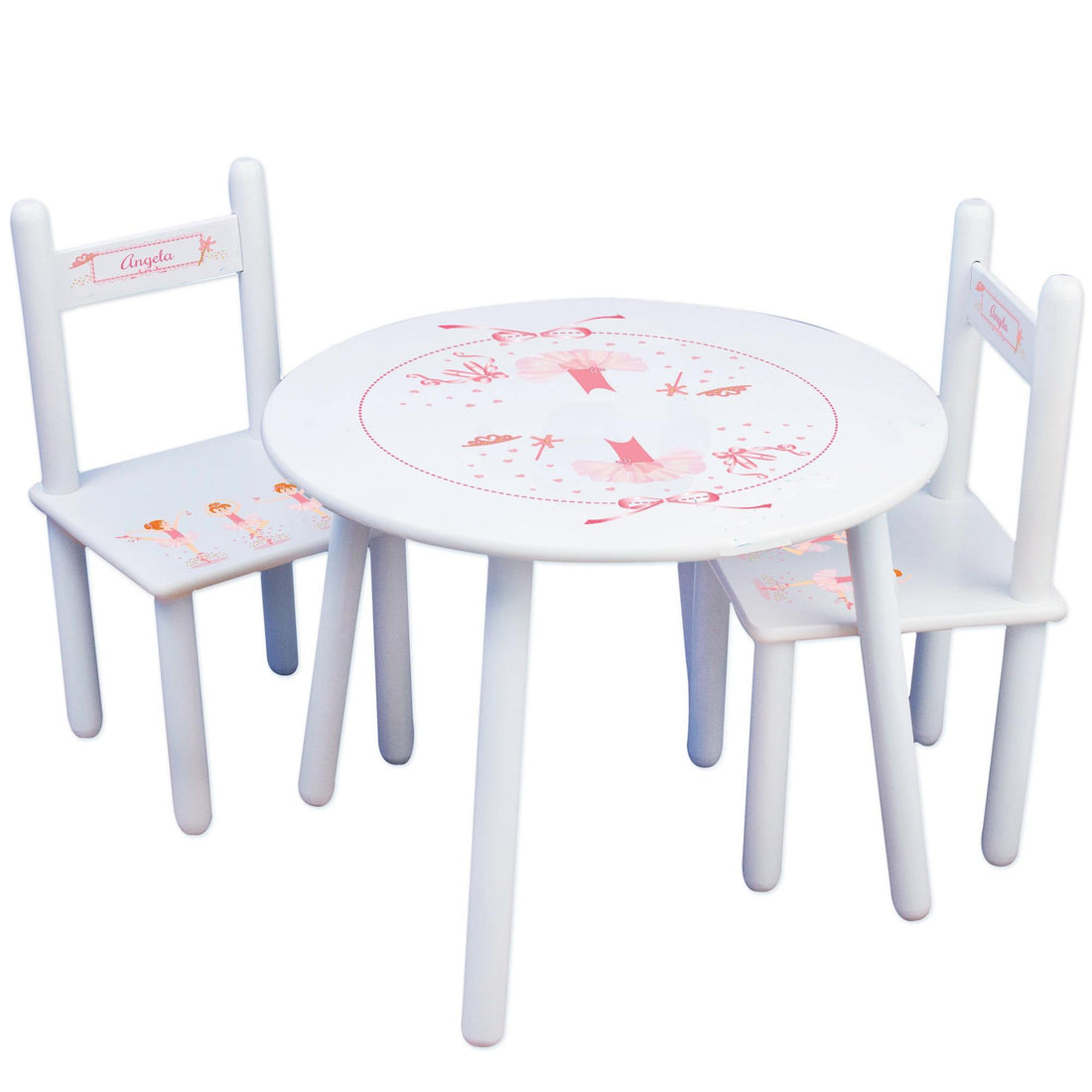 White Table Chair Set - Red Hair Ballerina - MyBambino.com