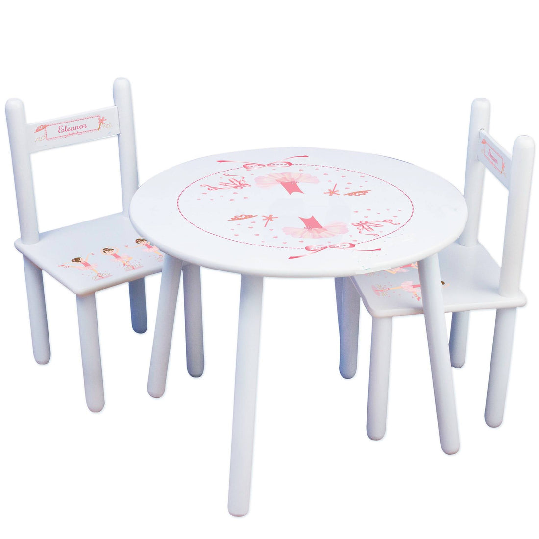 White Table Chair Set - Brunette Ballerina - MyBambino.com