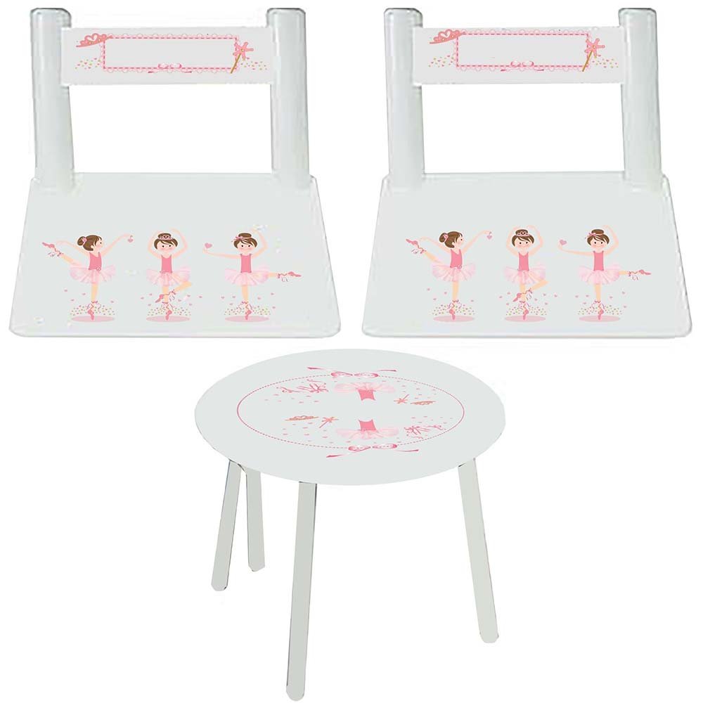 White Table Chair Set - Brunette Ballerina - MyBambino.com