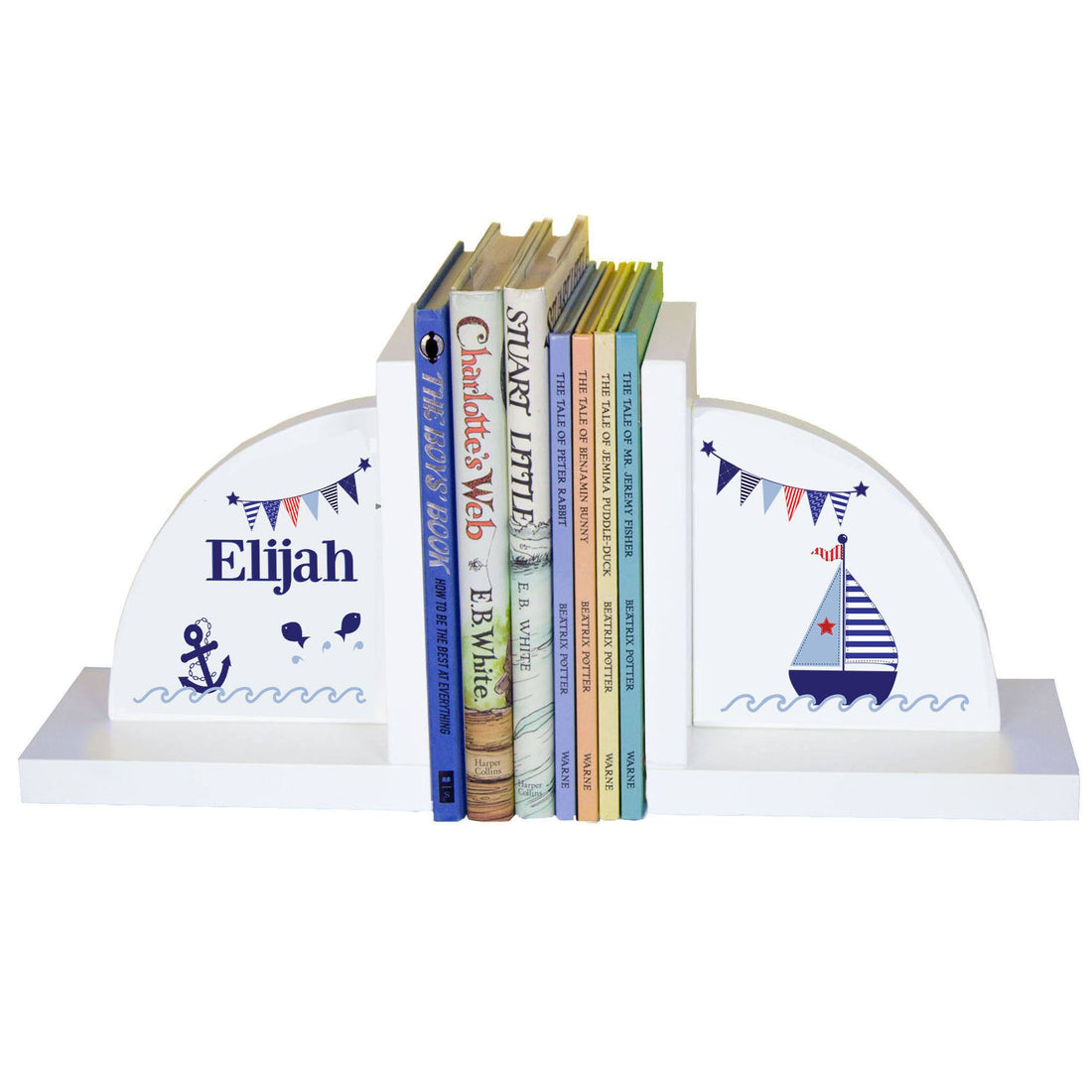 White Bookends - Sailboat - MyBambino.com