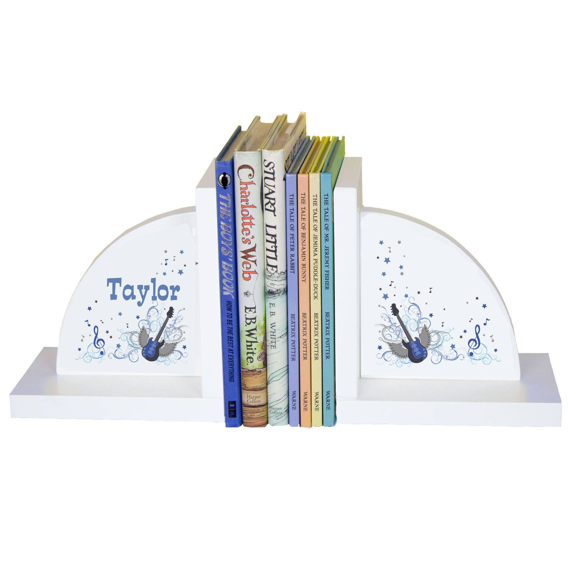 White Bookends - Blue Rock Star - MyBambino.com