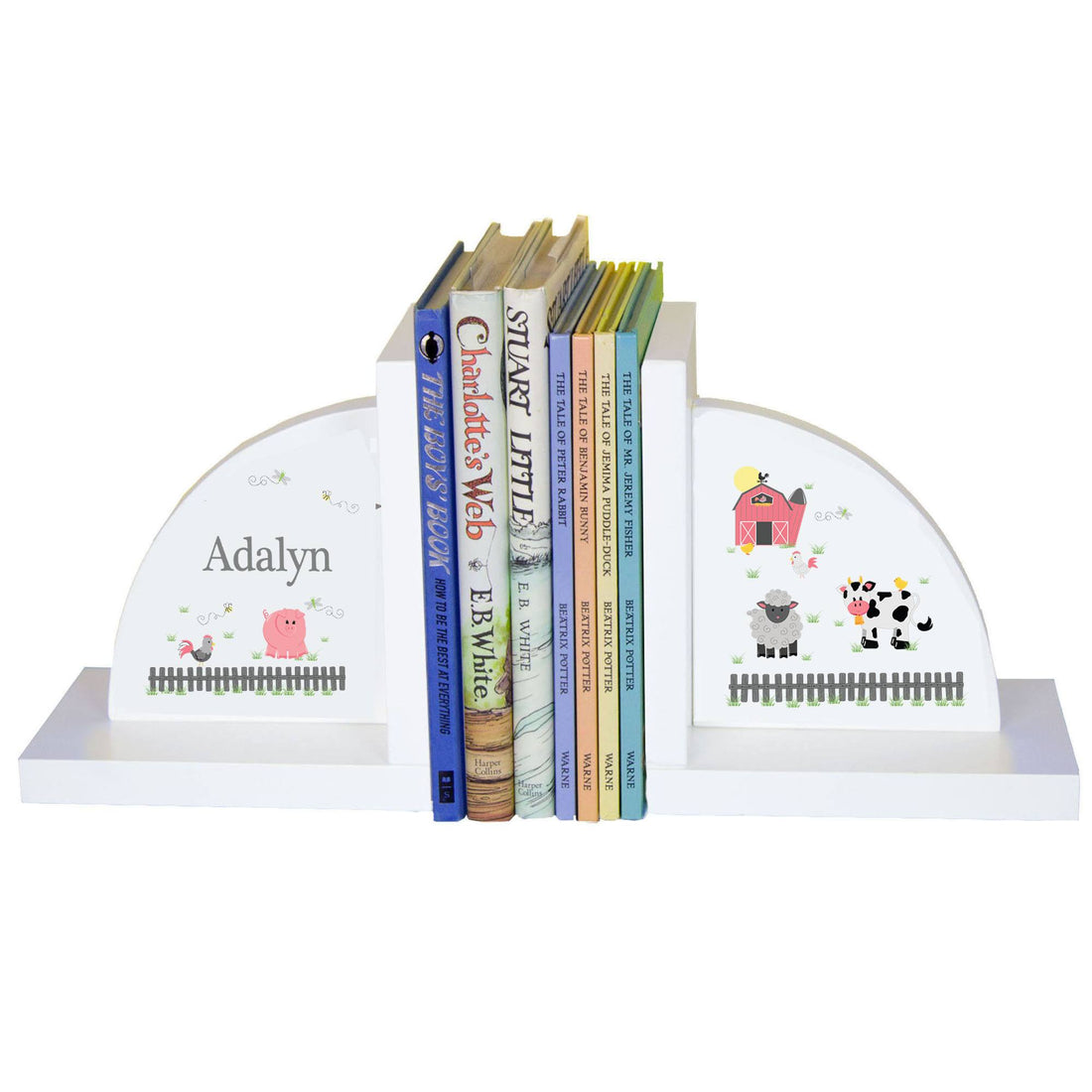 White Bookends - Pastel Barnyard - MyBambino.com