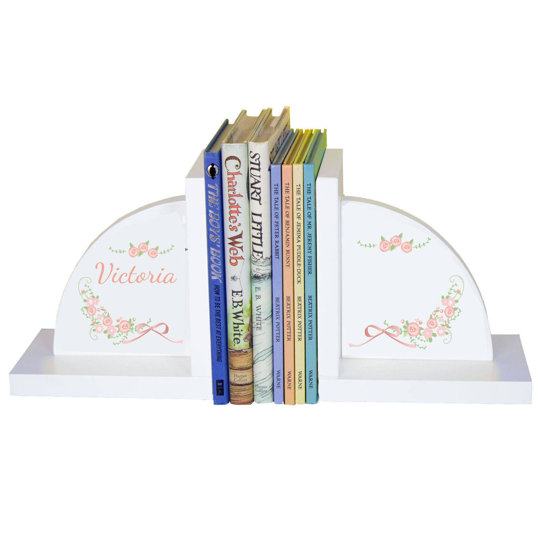White Bookends - Blush Floral Garland - MyBambino.com