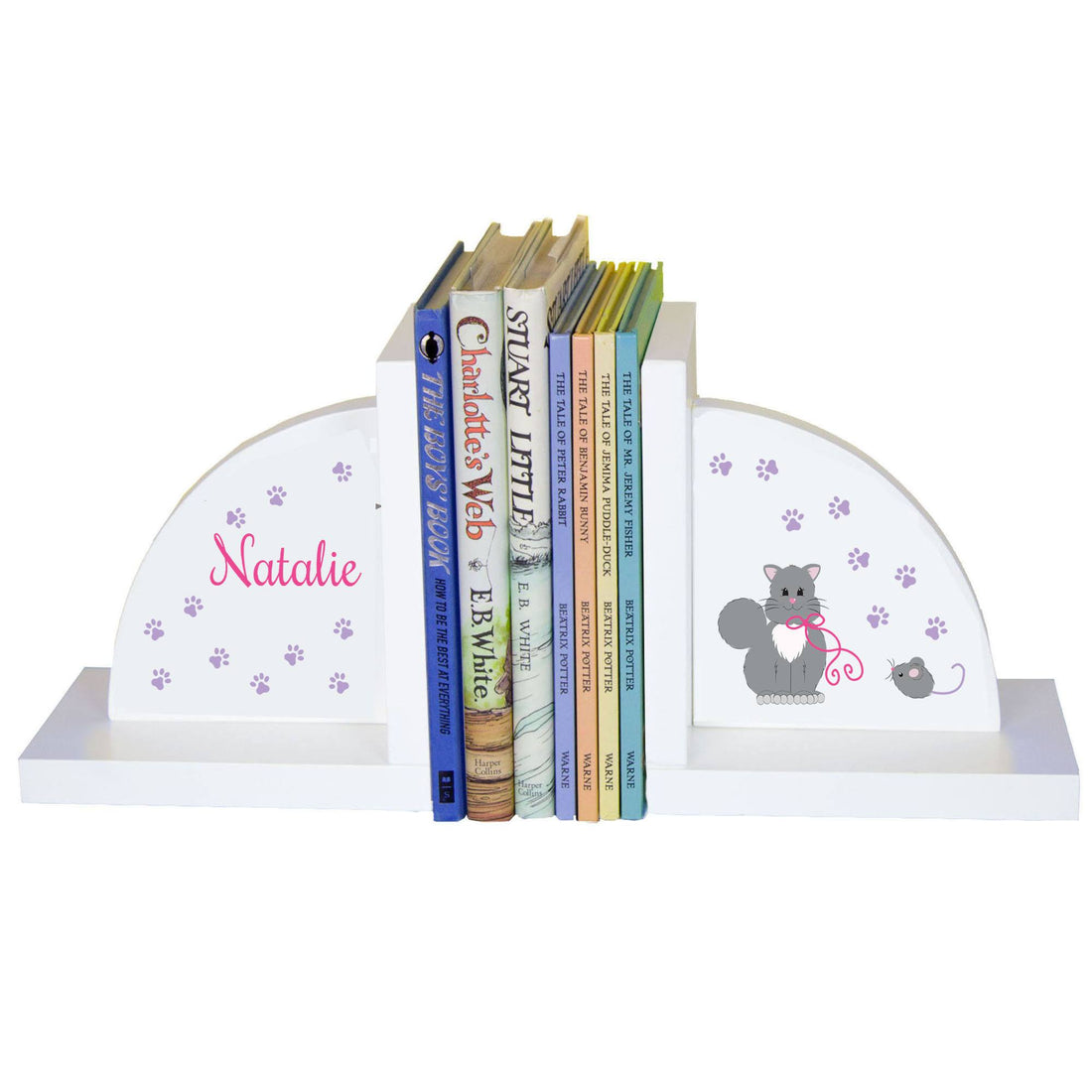 White Bookends - Kitty Cat - MyBambino.com