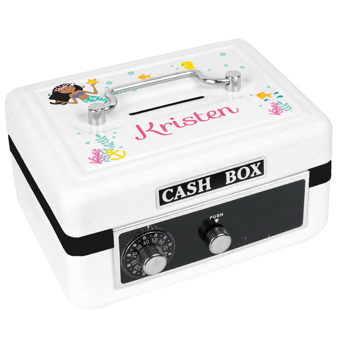 White Cash Box - Dark Skin/Hair Mermaid - MyBambino.com