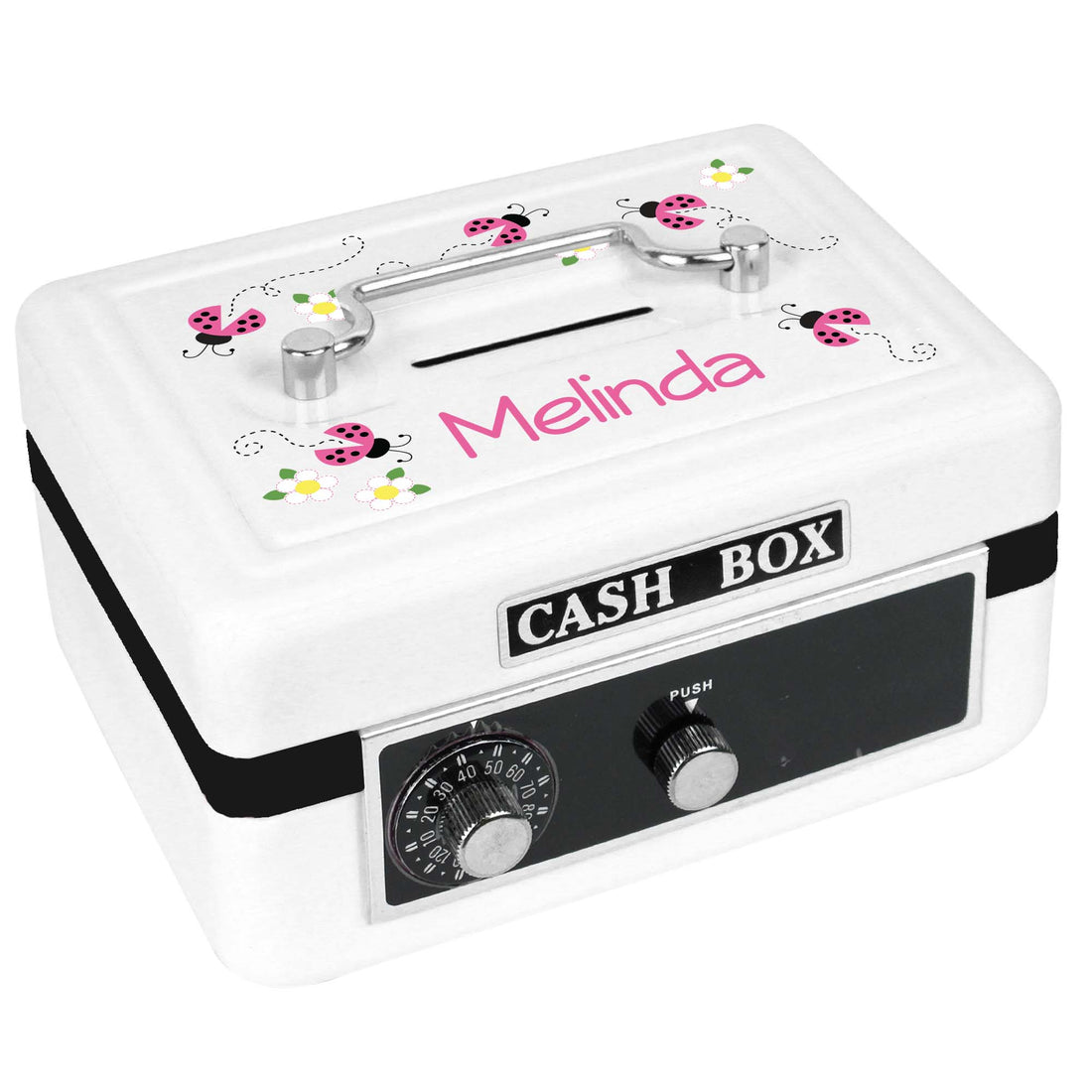 White Cash Box - Pink Ladybugs - MyBambino.com