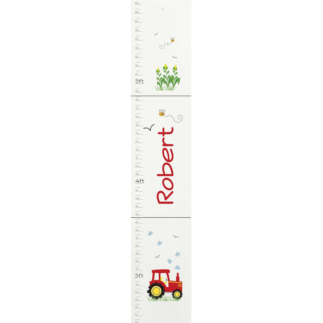 Red Tractor White Growth Chart - MyBambino.com