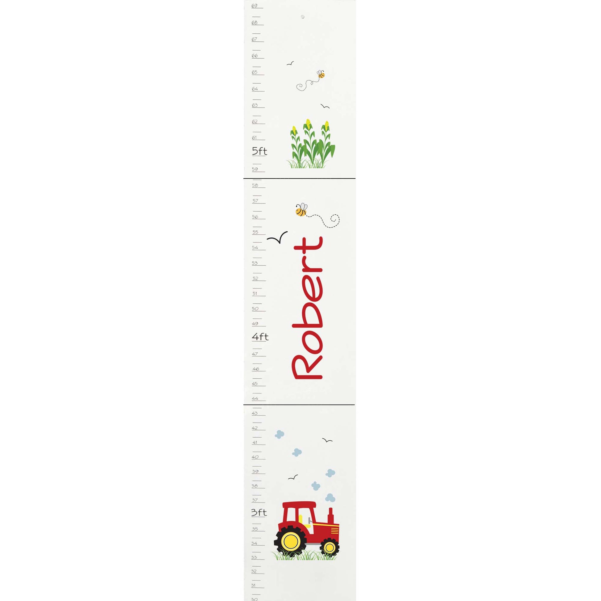Red Tractor White Growth Chart - MyBambino.com