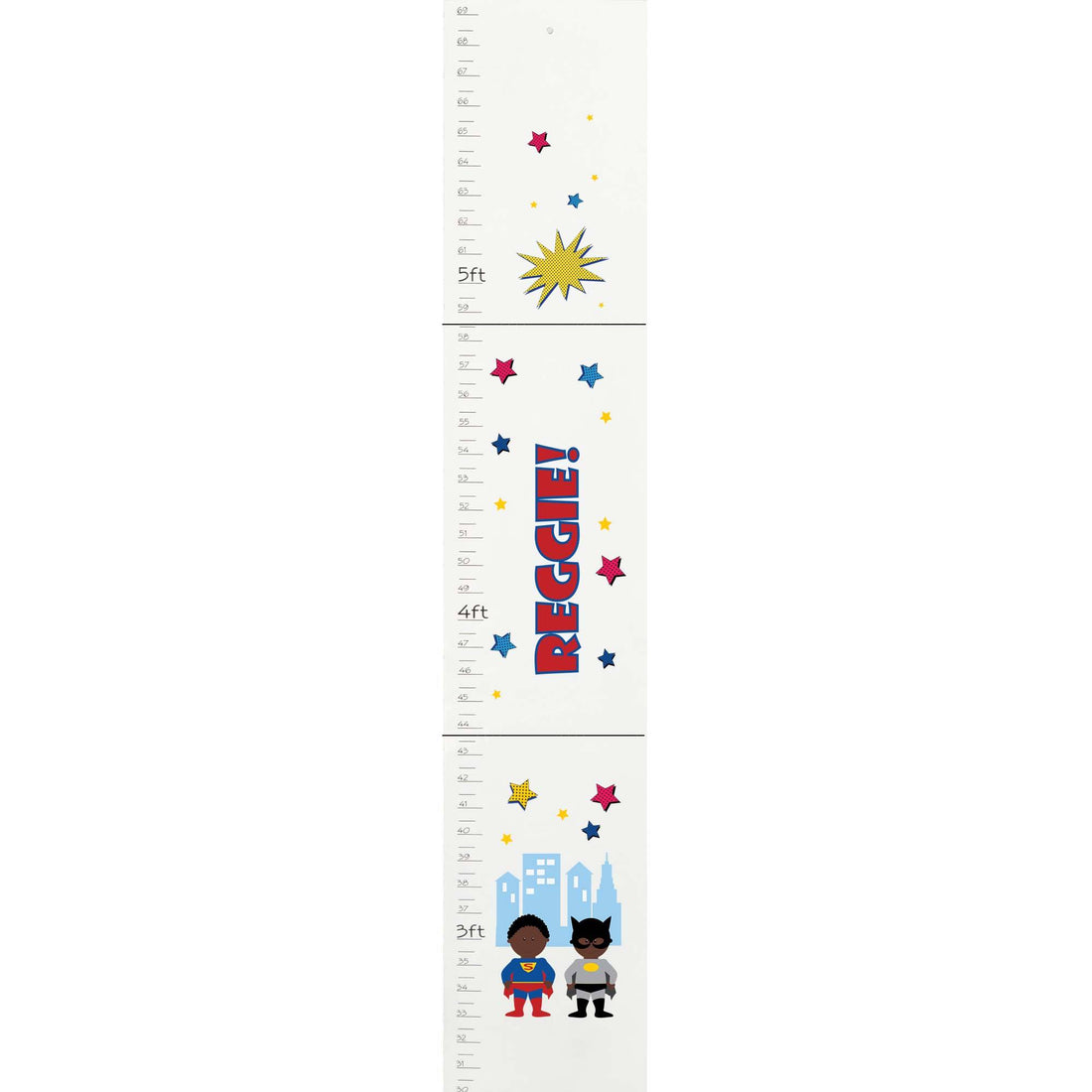 Boy's African American Superhero Growth Chart - MyBambino.com