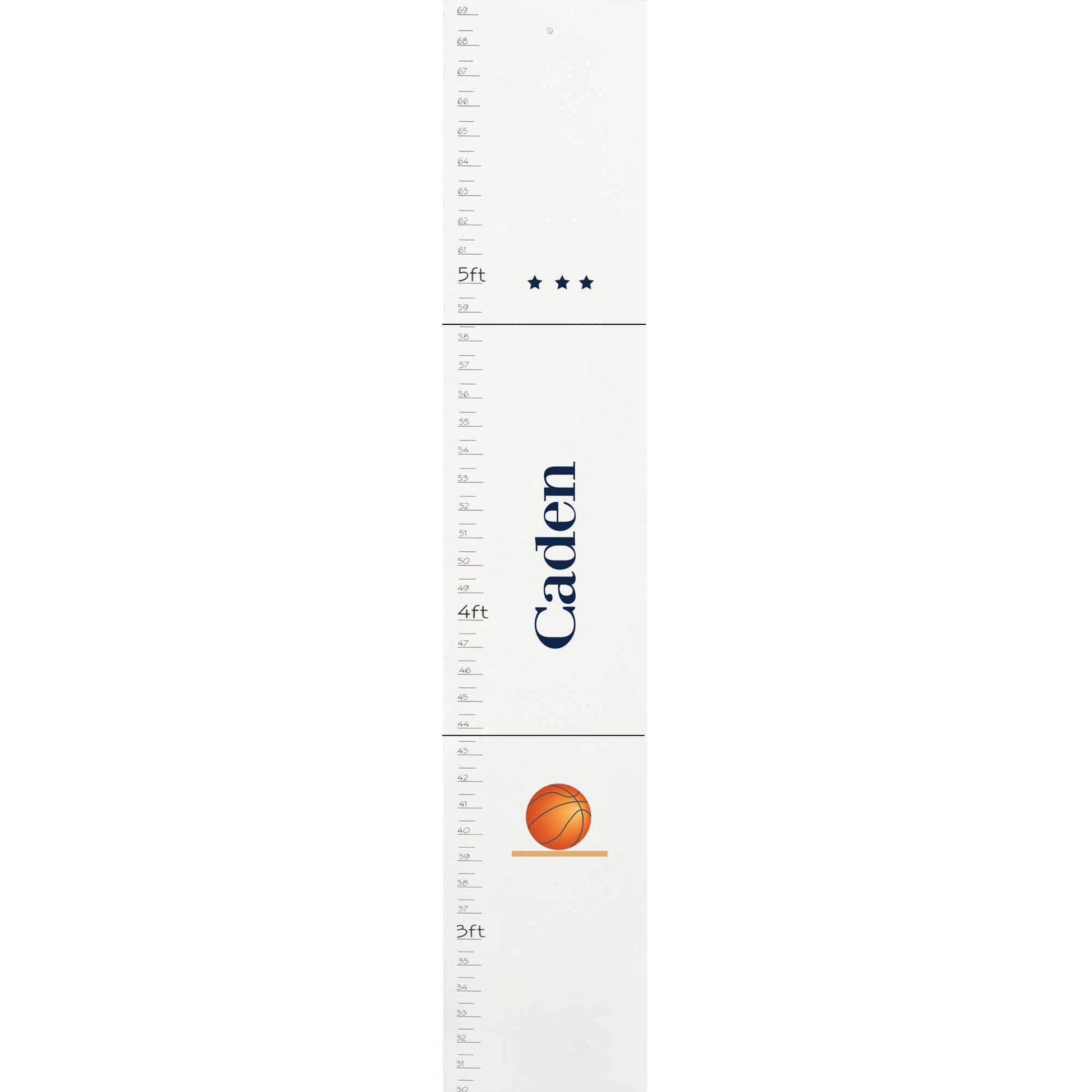 Personalized White Growth Chart With Football Design