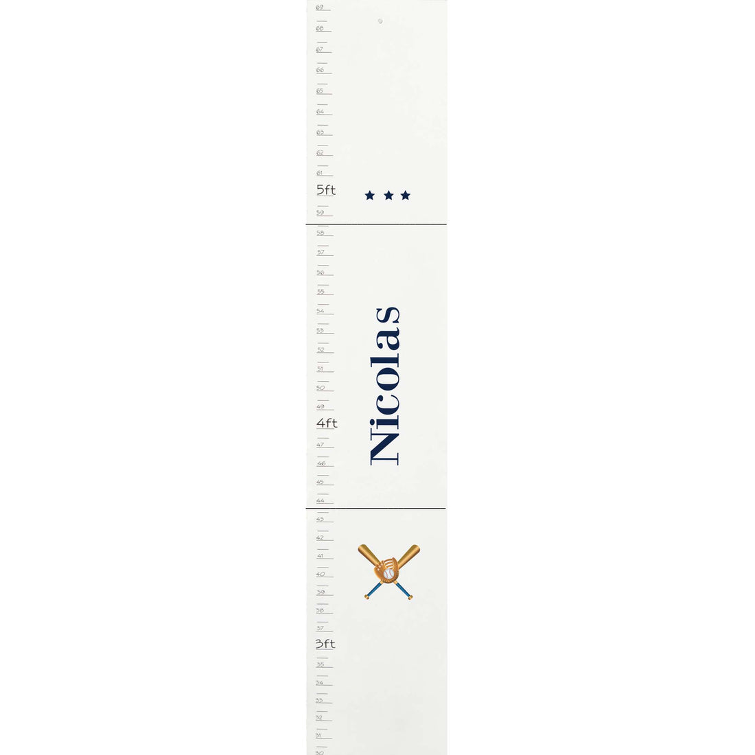 White Baseball Growth Chart - MyBambino.com