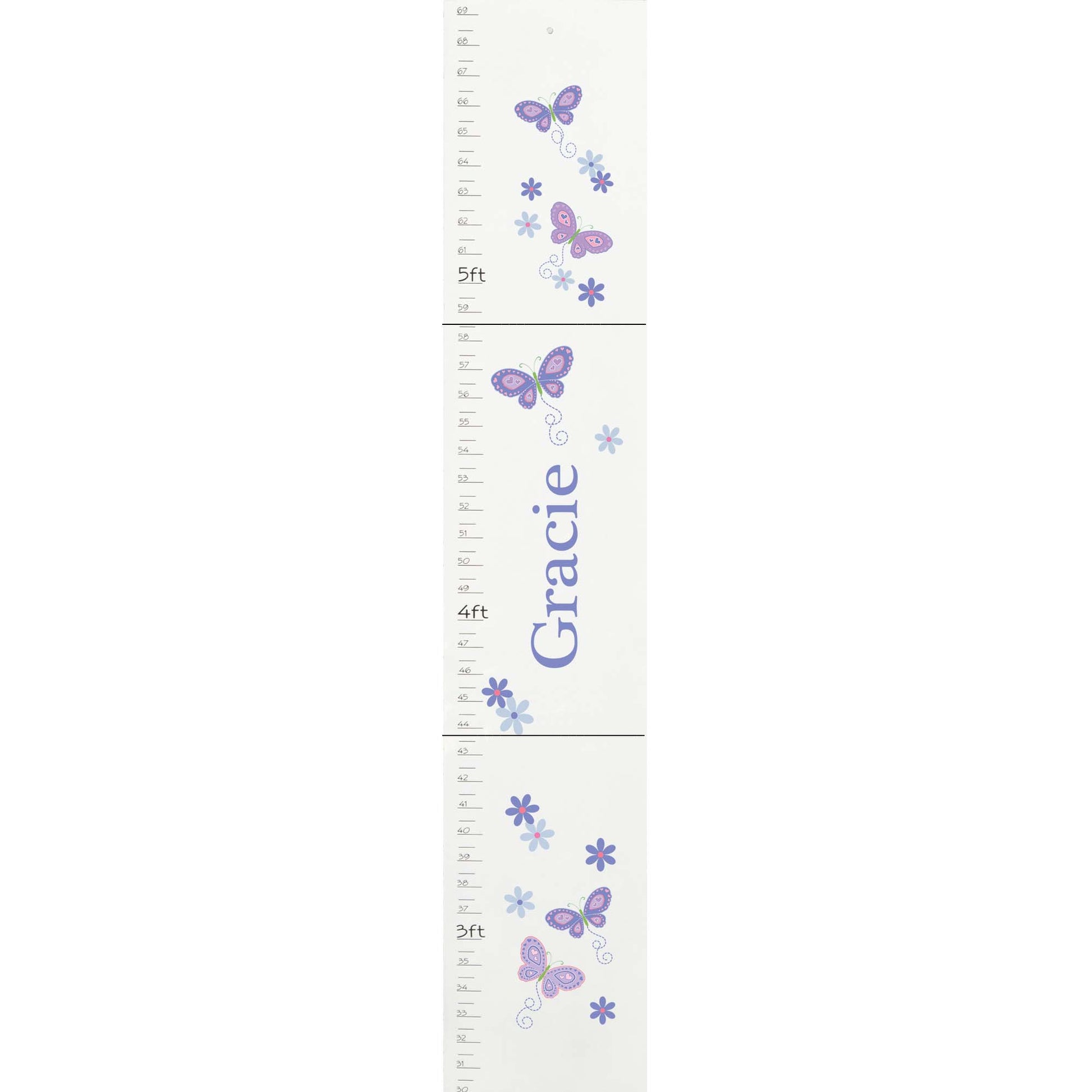 Lavender Butterflies White Growth Chart - MyBambino.com