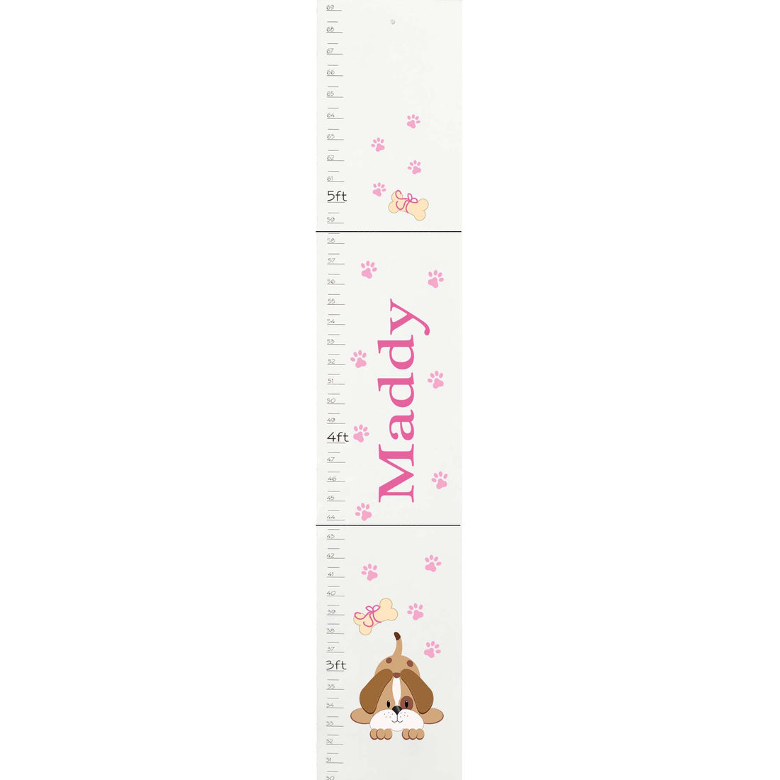 White Puppy Pink Growth Chart - MyBambino.com