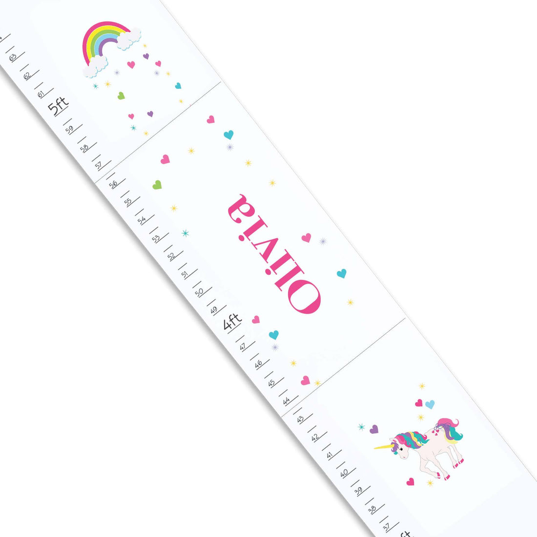 Girls Unicorn White Growth Chart - MyBambino.com