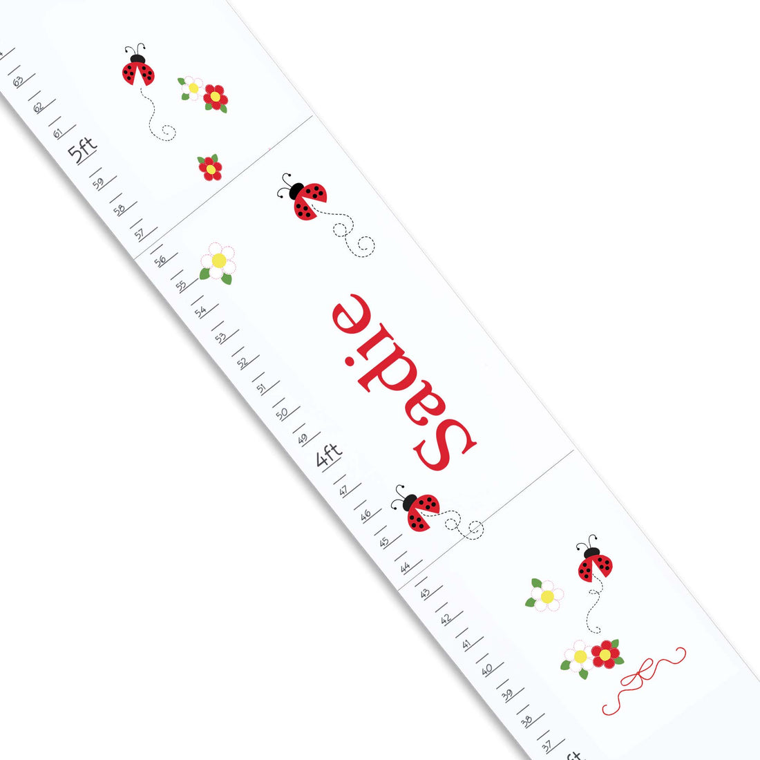 White Red Ladybug Growth Chart - MyBambino.com