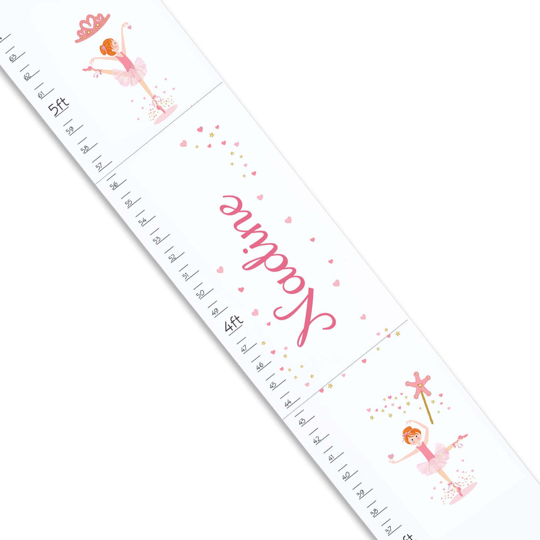 Red Hair Ballerina White Growth Chart - MyBambino.com