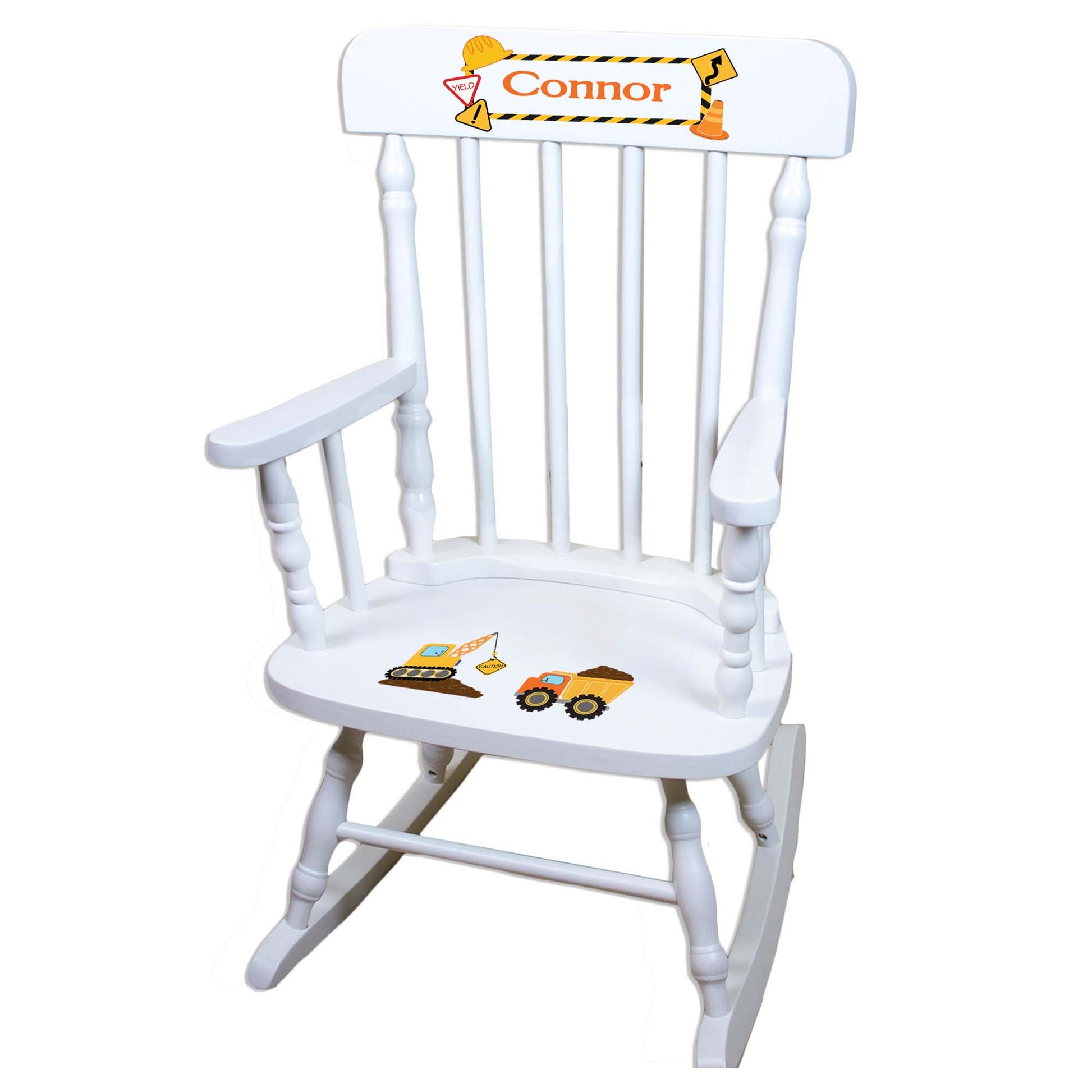 Construction White Spindle Rocking Chair - MyBambino.com