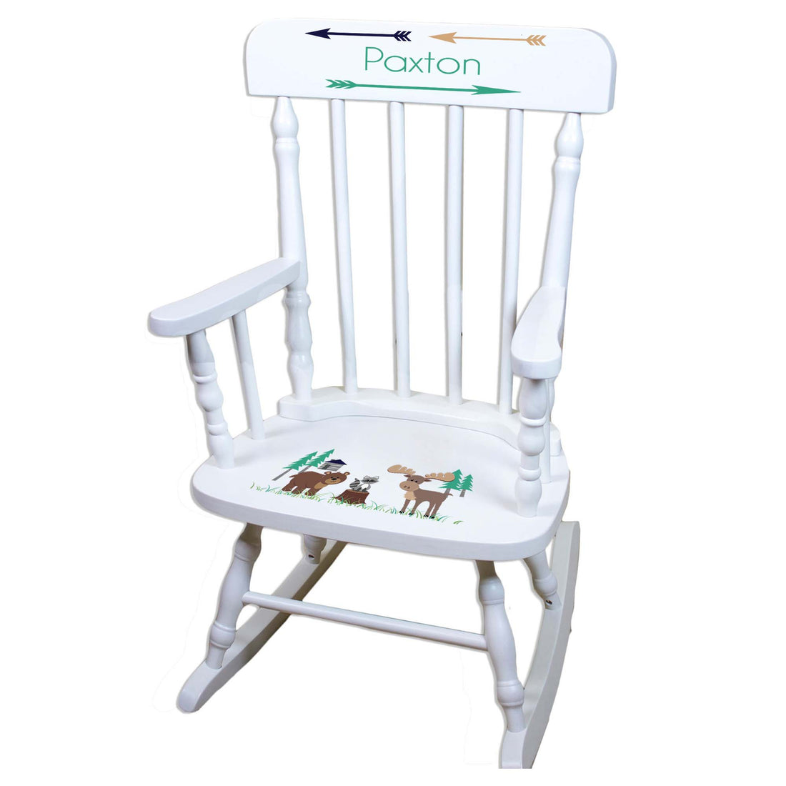 North Woodland White Personalized Wooden ,rocking chairs