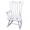 Gray Woodland White Personalized Wooden ,rocking chairs