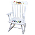 Boy's Superhero White Spindle Rocking Chair - MyBambino.com