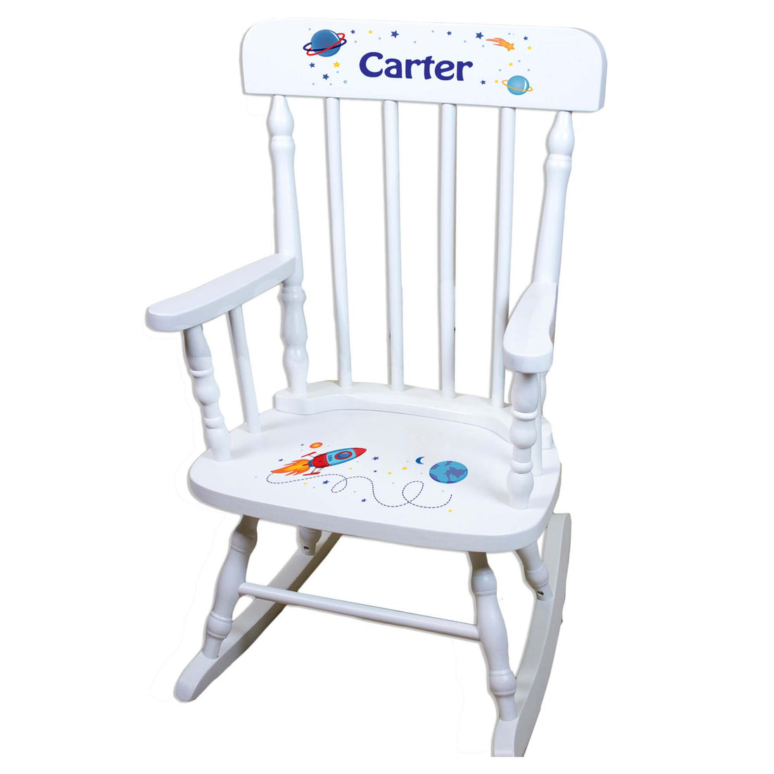 Rocket White Spindle Rocking Chair - MyBambino.com