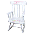 Stemmed Flowers White Spindle Rocking Chair - MyBambino.com