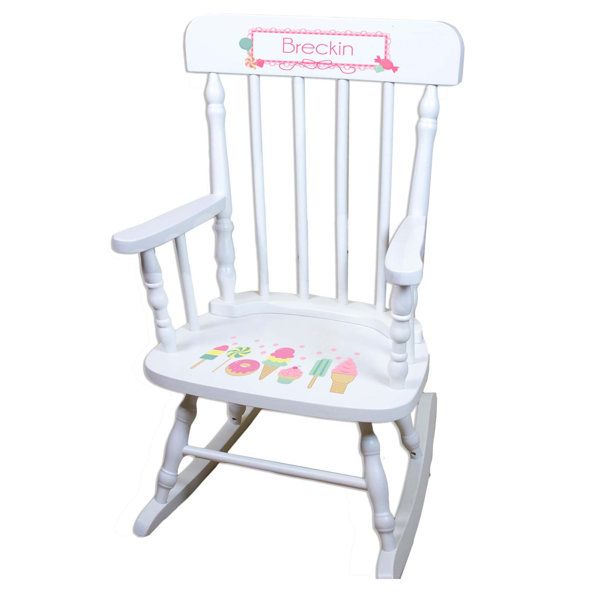 Sweet Treat White Spindle Rocking Chair - MyBambino.com