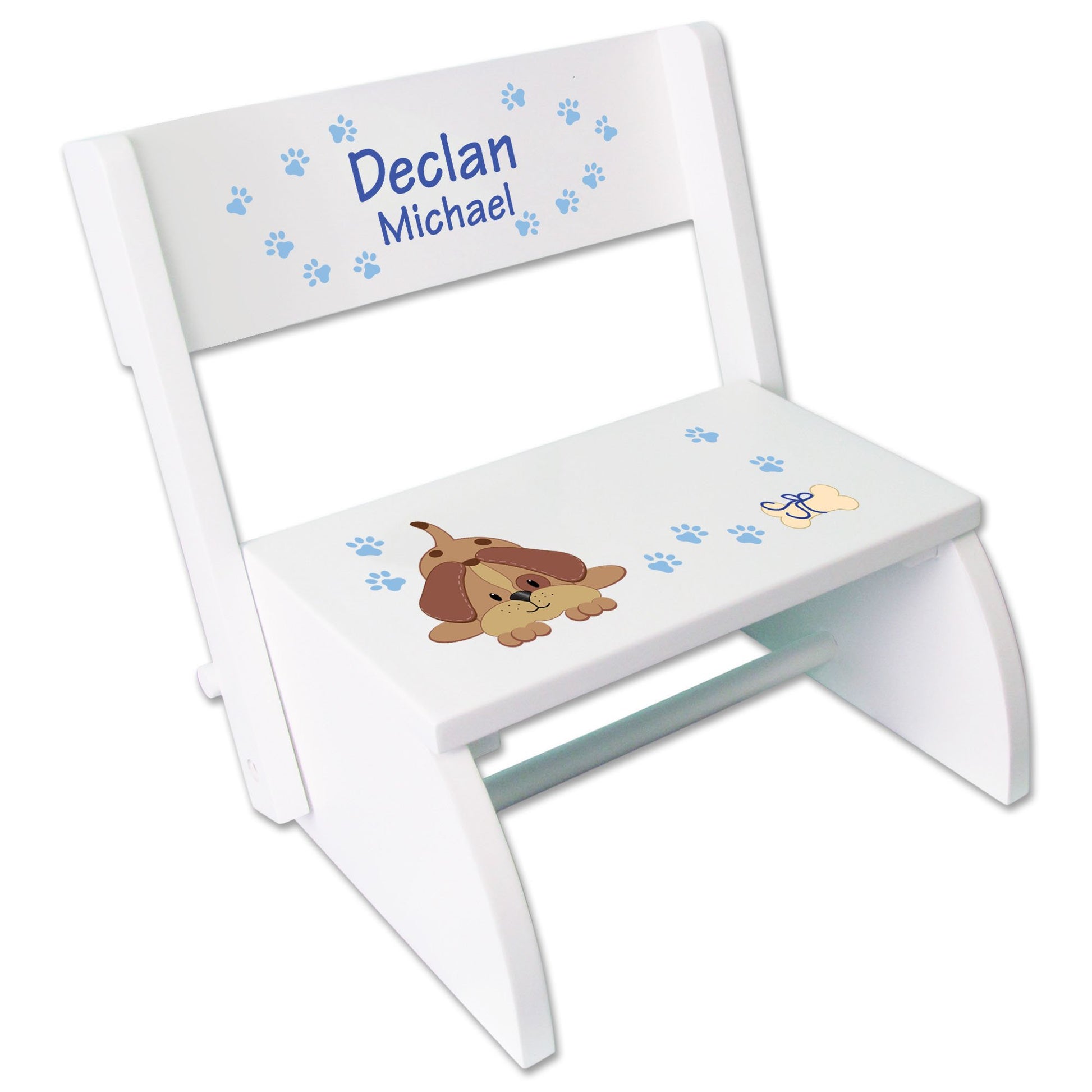 Personalized Green Tractor White Flip Stool - MyBambino.com