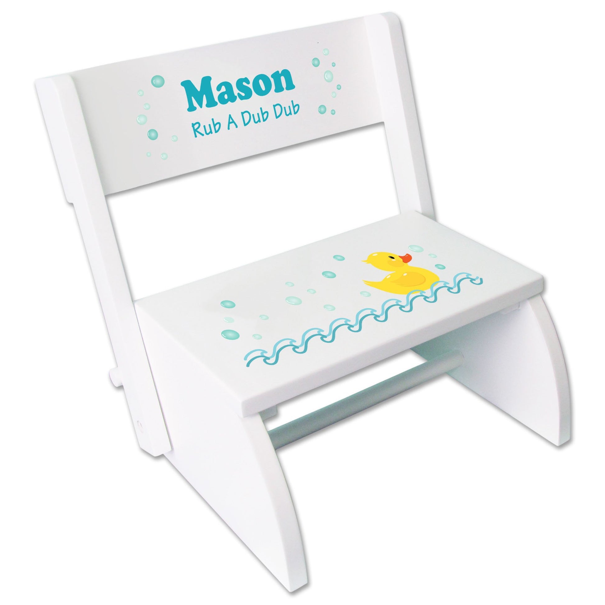 Personalized Rocket White Flip Stool - MyBambino.com